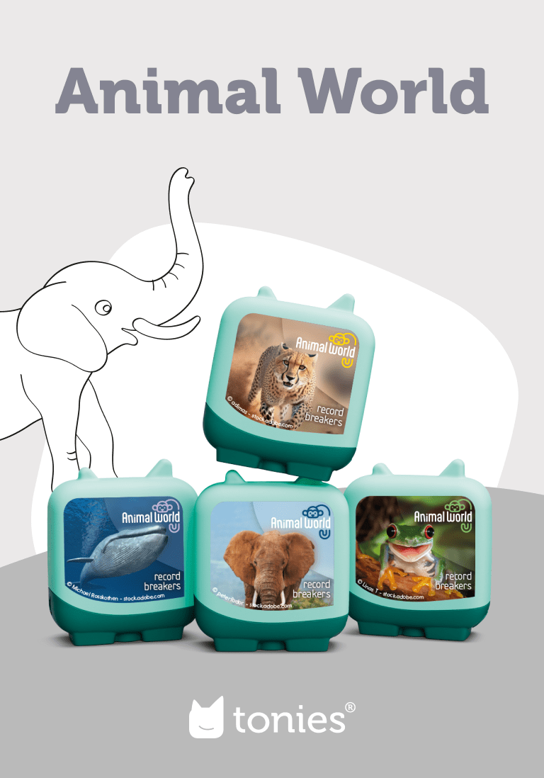 Animal World Record Breakers Pocket Tonies 4 Pack Audio Character