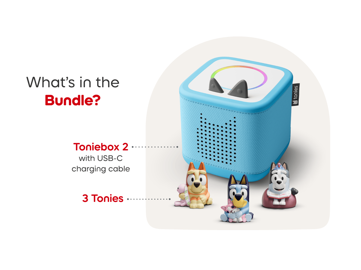 Bluey Toniebox 2 Sky Blue Starter Set Audio Player Collection