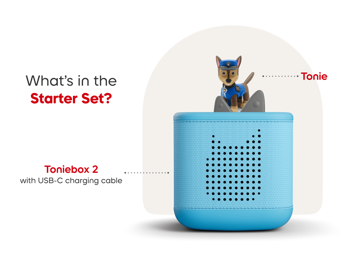 PAW Patrol Chase Toniebox 2 Starter Set Sky Blue Audio Player Collection