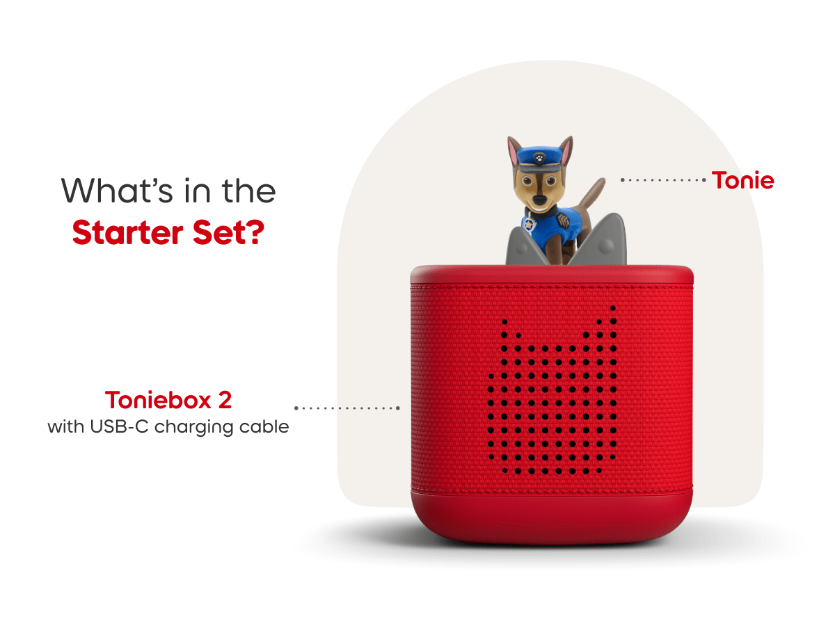 PAW Patrol Chase Toniebox 2 Starter Set- Sunset Red Audio Player Collection