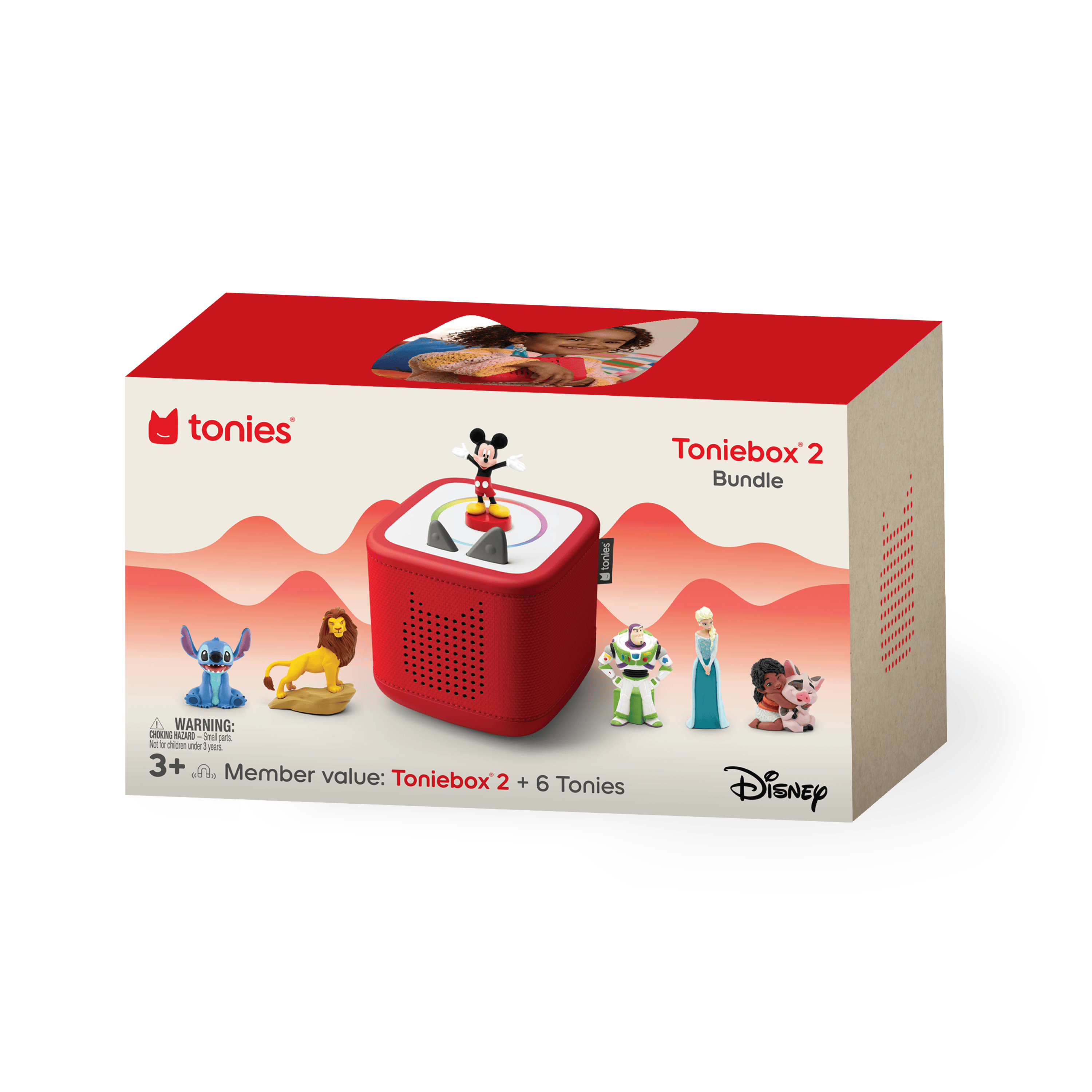 Toniebox 2 Disney Bundle Sunset Red Audio Player Collection