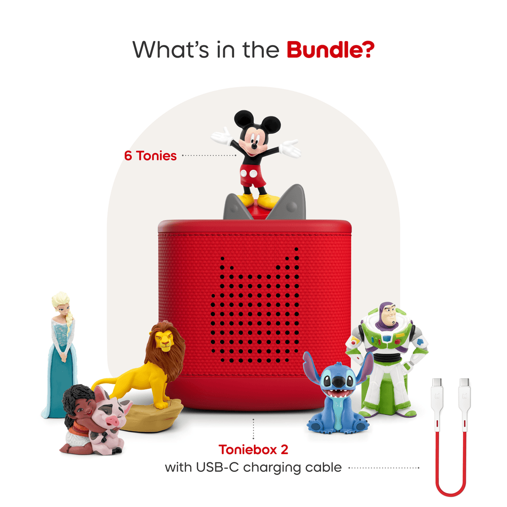 Toniebox 2 Disney Bundle Sunset Red Audio Player Collection