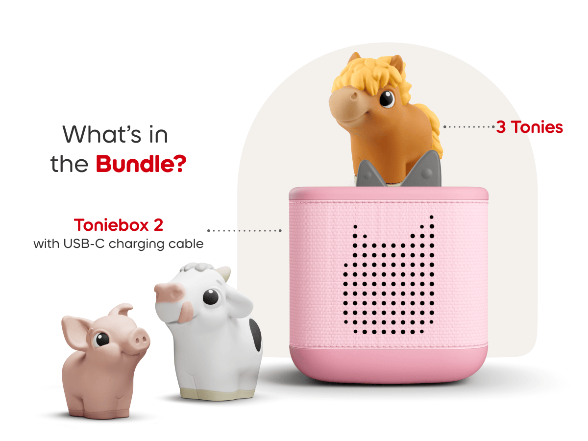 My First Tonies Farm Set Toniebox 2 Starter Set Cloud Pink Audio Player Collection