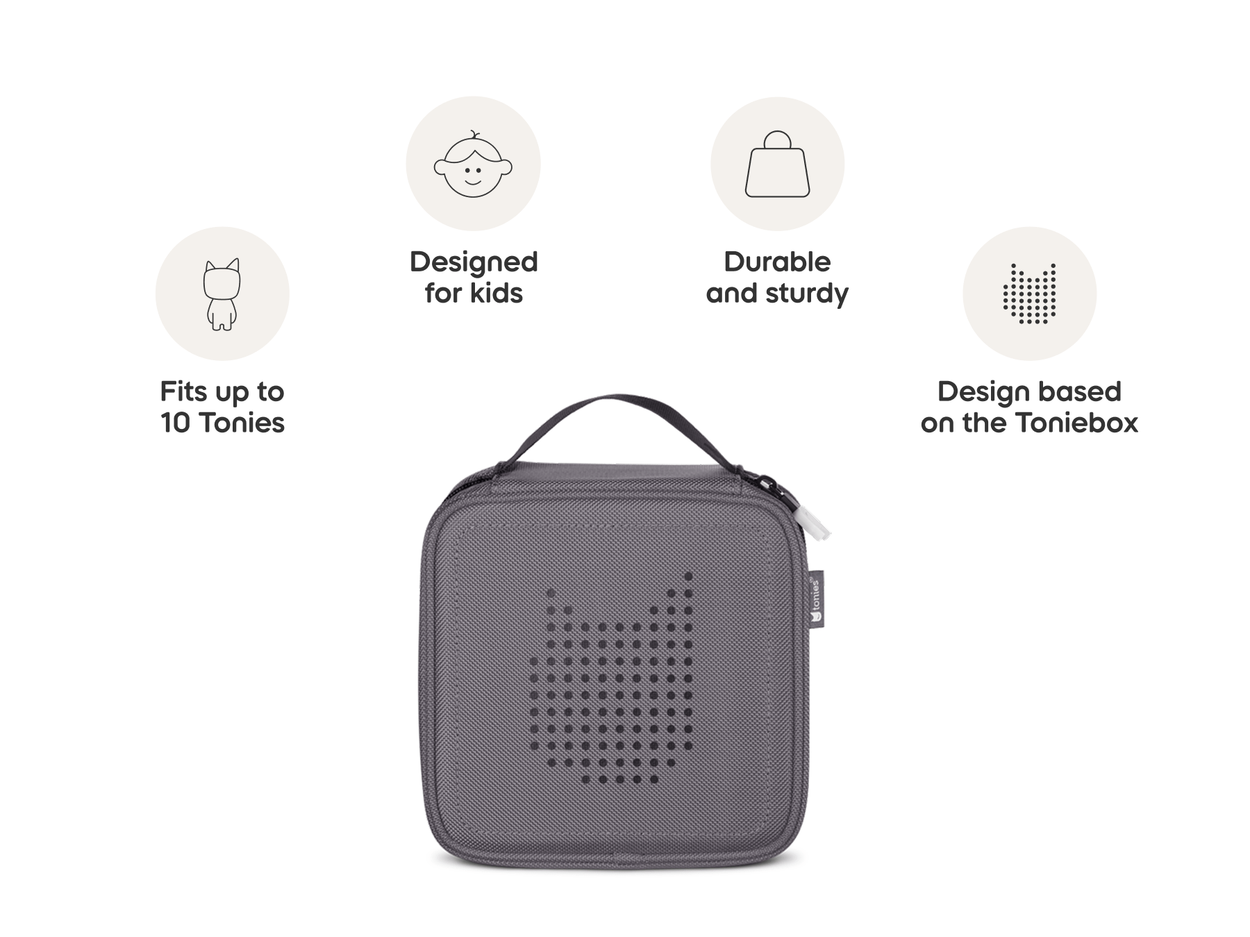 Carrying Case for Tonies Gray Audio Character Cover