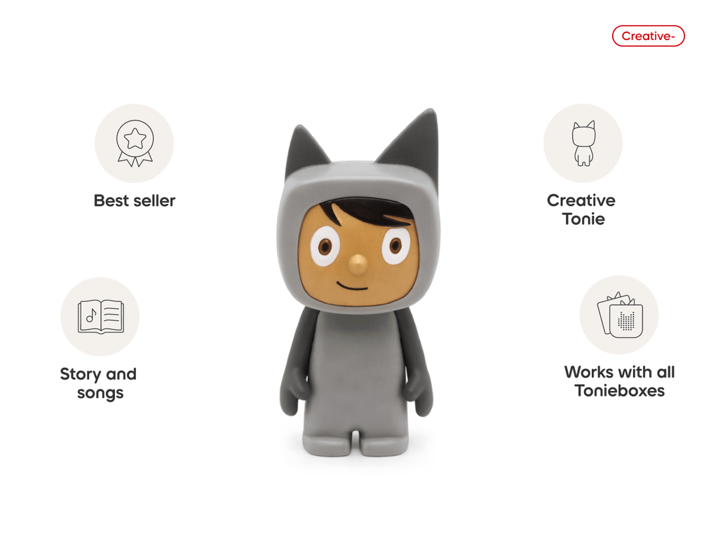 Gray with Medium Hue Creative Tonie Audio Character Recordable