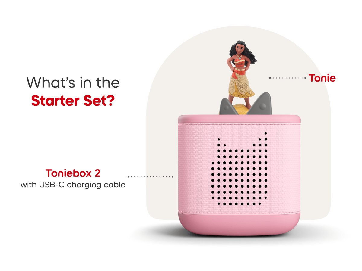 Disney Moana Toniebox 2 Starter Set Cloud Pink Audio Player Collection