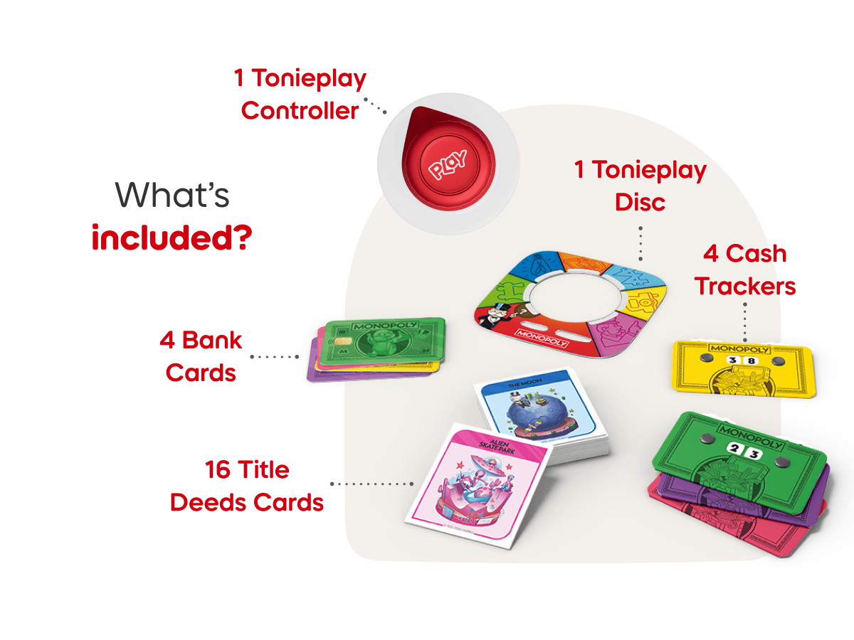 Tonieplay Monopoly Real Estate Rush Game and Controller Audio Character Remote Activity