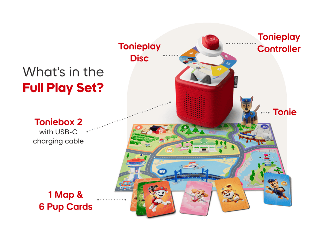 PAW Patrol Chase Toniebox 2 Play Set Sunset Red Audio Player Collection