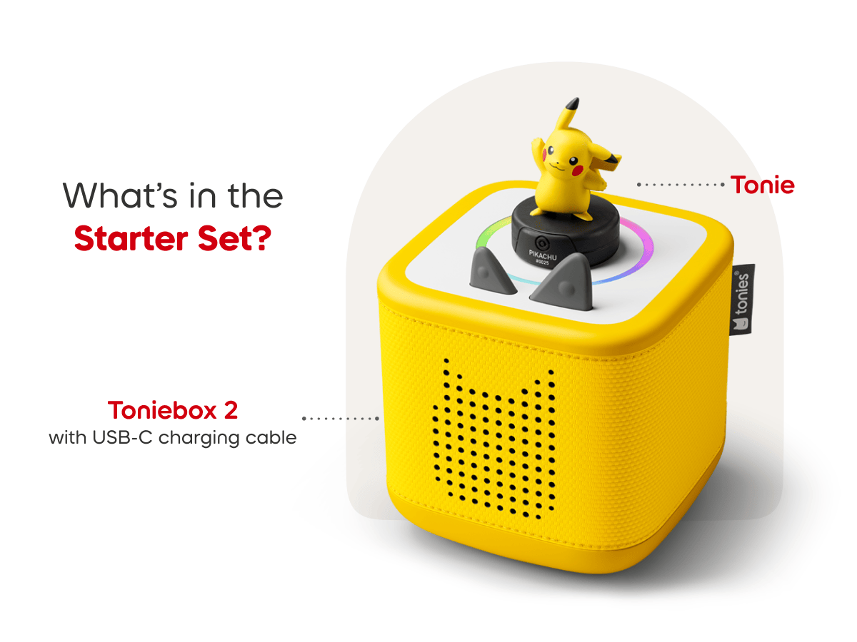 Pokémon Pikachu Toniebox 2 Starter Set Lightning Yellow Audio Player Collection