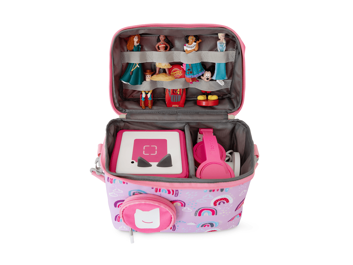 Listen and Go Bag for Toniebox Pink Over The Rainbow Audio Player