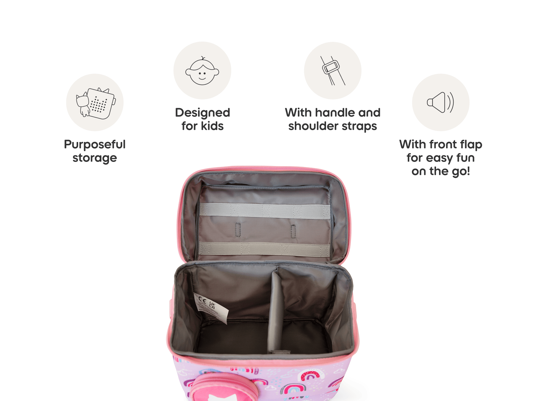Listen and Go Bag for Toniebox Pink Over The Rainbow Audio Player