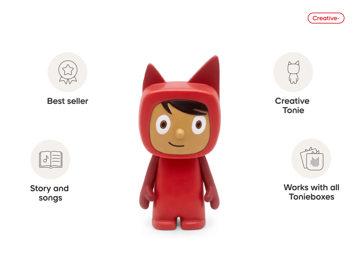 Red with Medium Hue Creative Tonie Audio Character Recordable