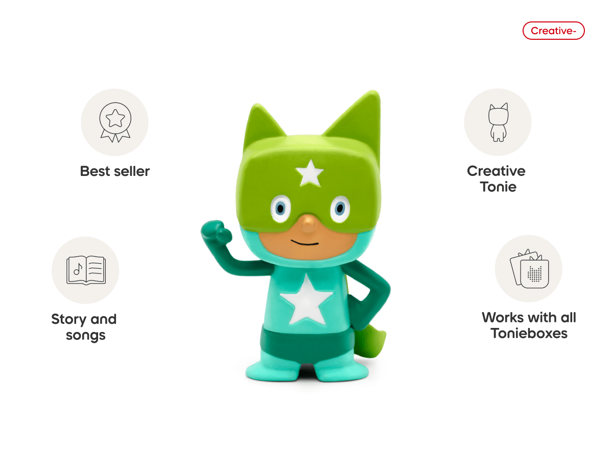Turquoise and Green Superhero Creative Tonie Audio Character Recordable