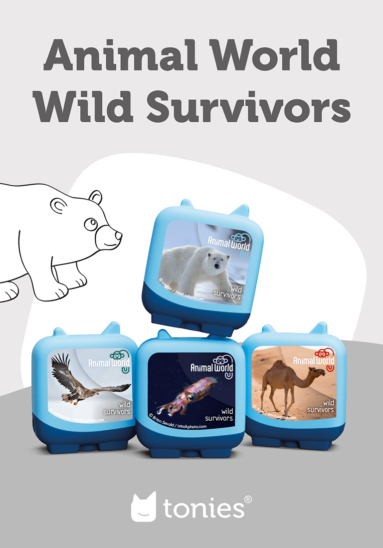 Animal World Wild Survivors Pocket Tonies 4 Pack Audio Character