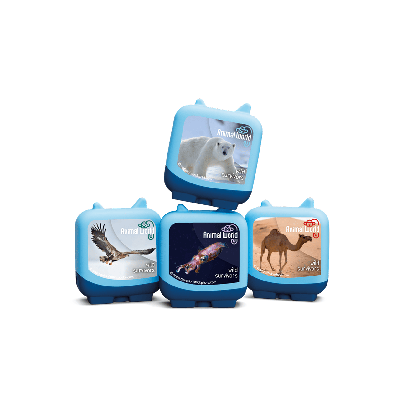 Animal World Wild Survivors Pocket Tonies 4 Pack Audio Character
