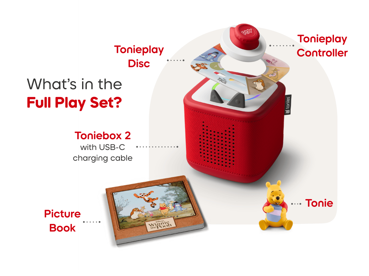 Disney Winnie the Pooh Toniebox 2 Play Set Sky Blue Audio Player Collection
